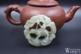 精品和田玉镂空吉祥招财牛气冲天玩件挂件