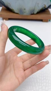 可玉可求母亲节礼物 和田玉手镯女 青白玉镯子 寓意圆满幸福 礼物 约