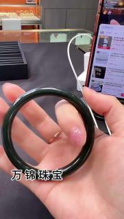 和田玉青玉圆条手镯女款玉镯子 内径约62mm 附证书
